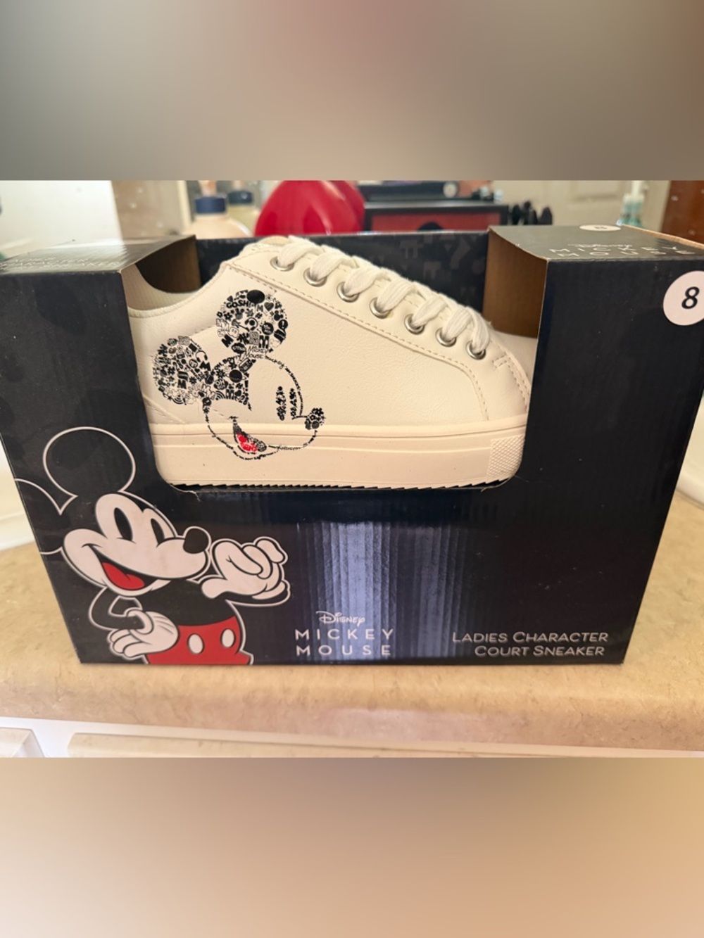 Disney Character Court Sneakers Size 8 Mickey Mouse